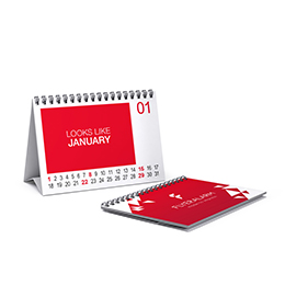 Calendriers de table avec reliure à spirale et support pliable